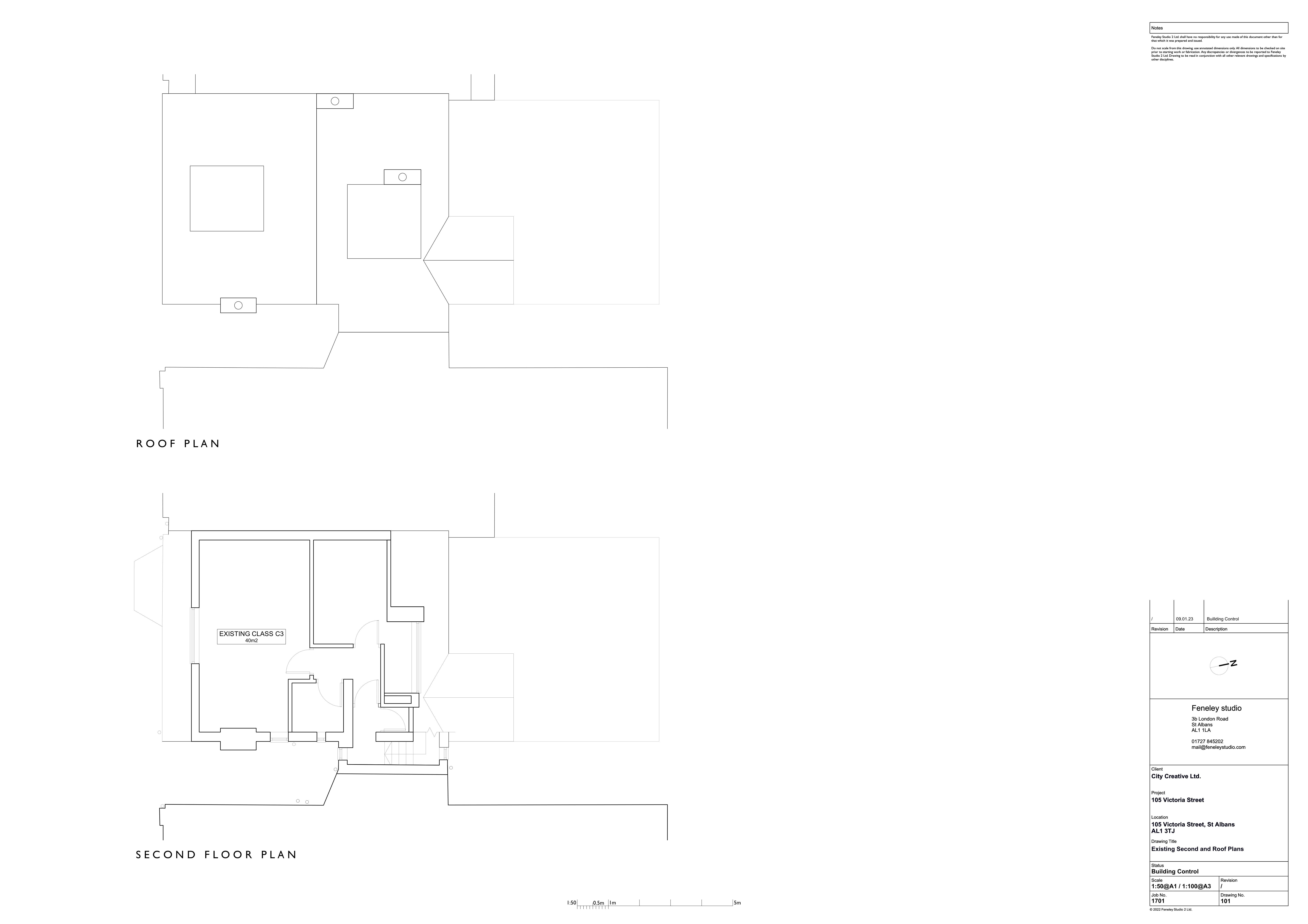Second floor and roof plan